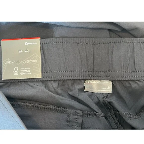 NWT Eddie Bauer Traveler Ankle pant stretch UPF 50+ lightweight black Medium - Picture 7 of 10